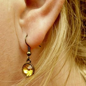 Amber Drop Hook Earrings