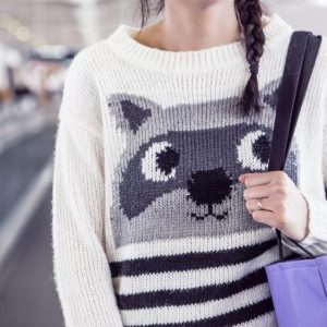 Cosy Cat Motif Knit Jumper