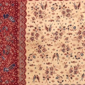 Crimson Floral Batik Wrap
