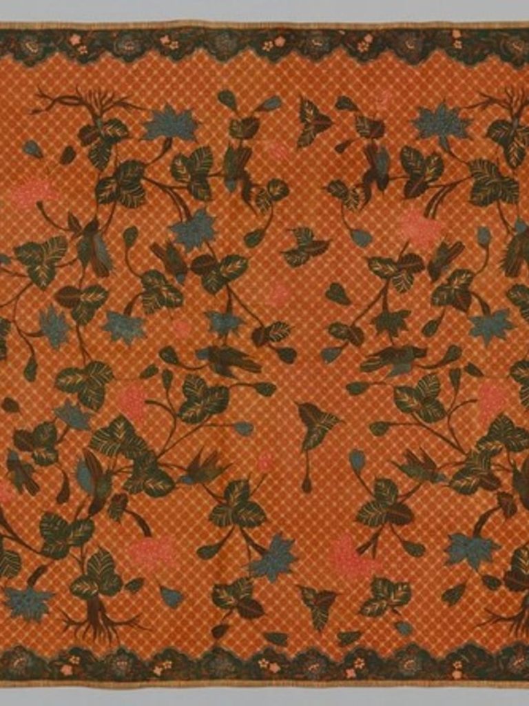 Hand-Drawn Orange Batik Sarong
