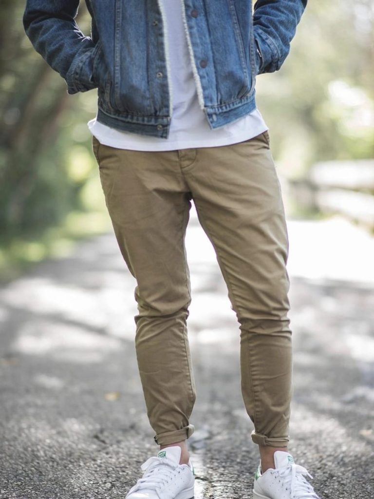 Khaki Cuffed Jogger Chinos