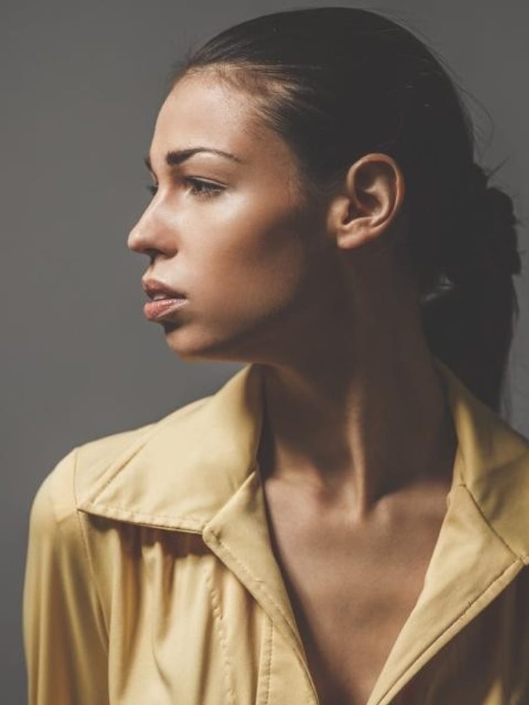 Mustard Collared Satin Blouse