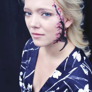 Navy Botanical Wrap Dress