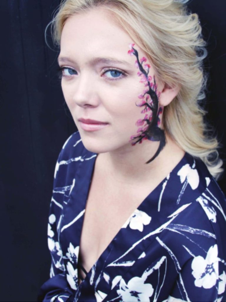 Navy Botanical Wrap Dress