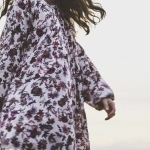 Printed Balloon Sleeve Smock Dress