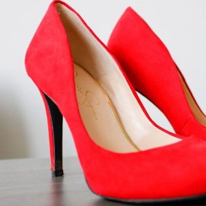 Scarlet Suede Pointed Pumps