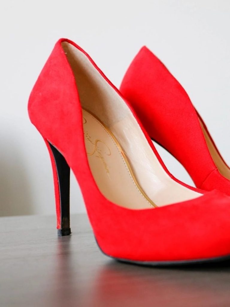 Scarlet Suede Pointed Pumps