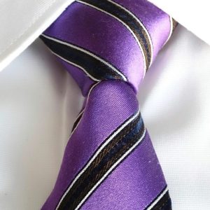 Violet Striped Silk Tie
